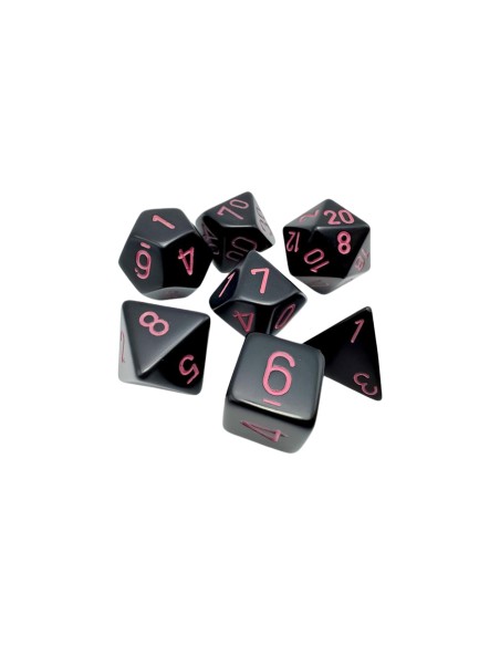Chessex Opaque black/Pink Polyhedral 7-Die Set