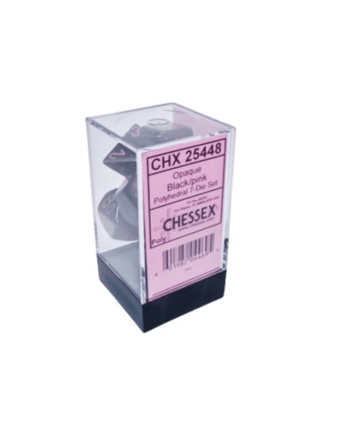 Chessex Opaque black/Pink Polyhedral 7-Die Set