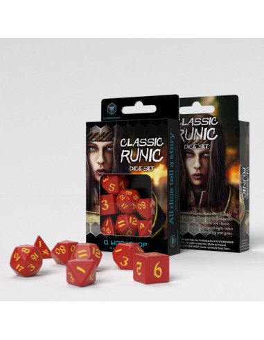 Classic Runic Red & Yellow Dice Set (7)