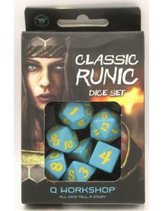 Classic Runic Blue & Yellow Dice Set (7) 2