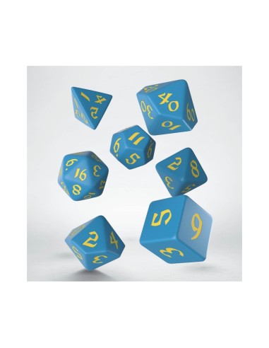 Classic Runic Blue & Yellow Dice Set (7)