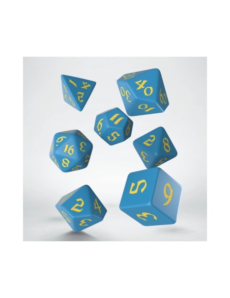 Classic Runic Blue & Yellow Dice Set (7)