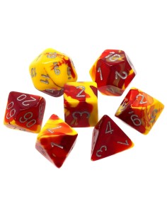 Chessex Gemini Polyhedral 7- Die Set - Red-Yellow w/Silver 2