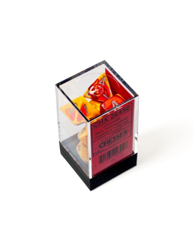 Chessex Gemini Polyhedral 7- Die Set - Red-Yellow w/Silver