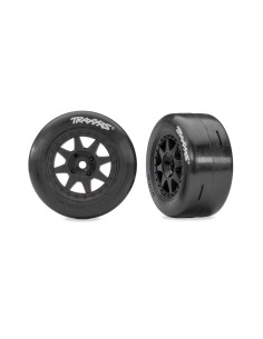 Black Rear Mini Rally Wheels w/ Slick Tires (Hard) (2)