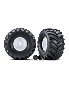 White X-Monster Wheels w/ Terra Groove Tires (2)