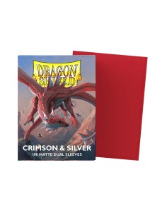 Dragon Shield Sleeves DUAL MATTE (100) Crimson & Silver 2