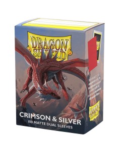 Dragon Shield Sleeves DUAL MATTE (100) Crimson & Silver