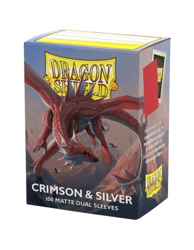 Dragon Shield Sleeves DUAL MATTE (100) Crimson & Silver