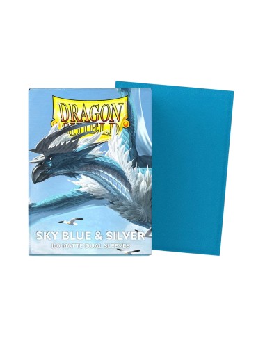Dragon Shield Sleeves DUAL MATTE (100) Sky Blue & Silver