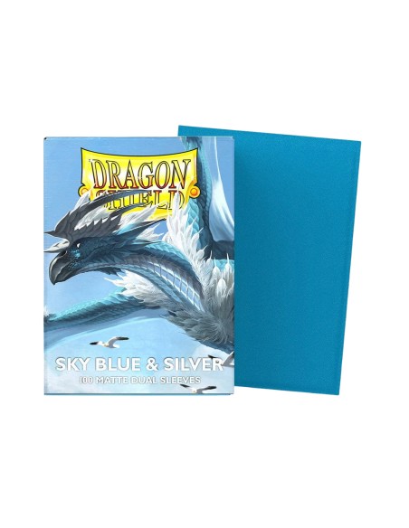 Dragon Shield Sleeves DUAL MATTE (100) Sky Blue & Silver