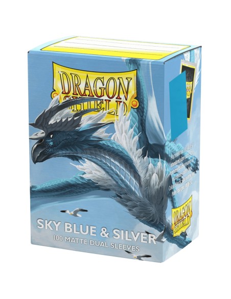 Dragon Shield Sleeves DUAL MATTE (100) Sky Blue & Silver