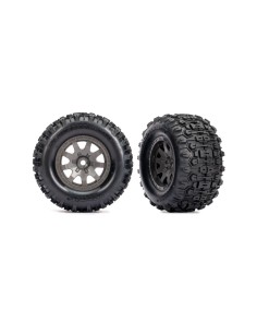 Gray Front Wheels w/ Sledgehammer Tires (2)