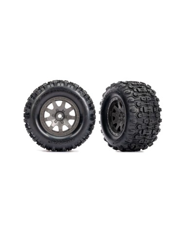Gray Front Wheels w/ Sledgehammer Tires (2)
