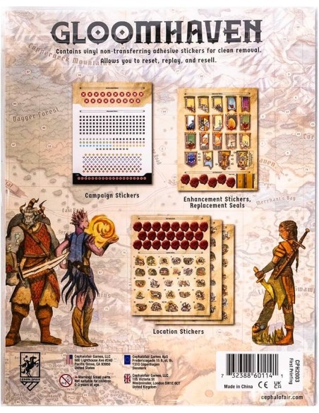 Gloomhaven 2nd Edition Removable Sticker Set