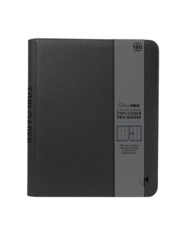 UP 9 Pocket Zippered Toploader Premium PRO Binder Black