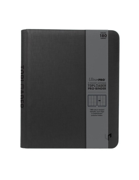 UP 9 Pocket Zippered Toploader Premium PRO Binder Black