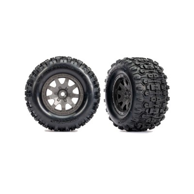 Gray Rear Wheels w/ Sledgehammer Tires (2)