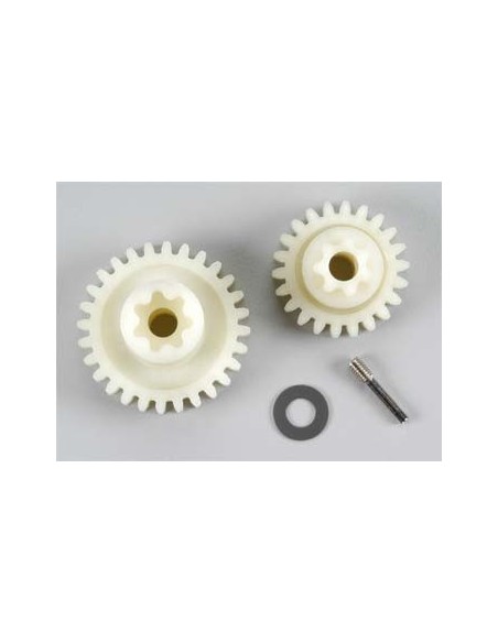 Primary gears: forward (28-T) reverse (22-T) set screw yoke