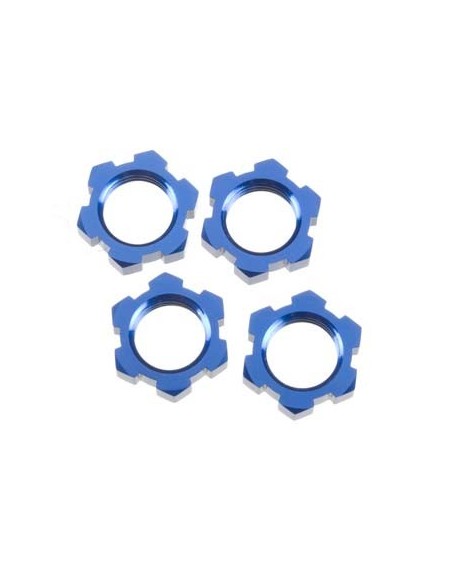 Wheel nuts, splined, 17mm (blue-anod) (4)