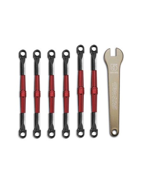Turnbuckles, ALUM (red-anod), camber links, 58mm (4) front