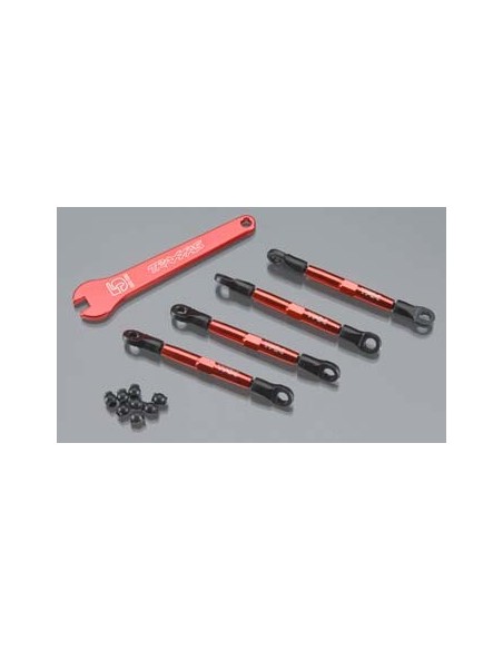 Toe links, ALUM (red-anod) (4) (w/rod ends & threaded insert