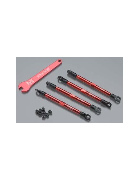 Toe links, ALUM (red-anod) (4) (w/rod ends & threaded insert