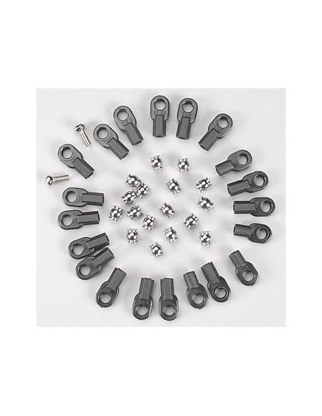 Rod ends(16 long 4 short) hollow ball connectors(18) ball(2)