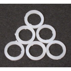 White plastic washers (5x8x1.0mm) (6)