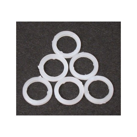 White plastic washers (5x8x1.0mm) (6)