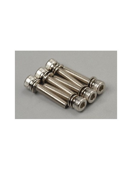 Screws, 3x15mm cap-head (hex drive) (w/ split & flat washers