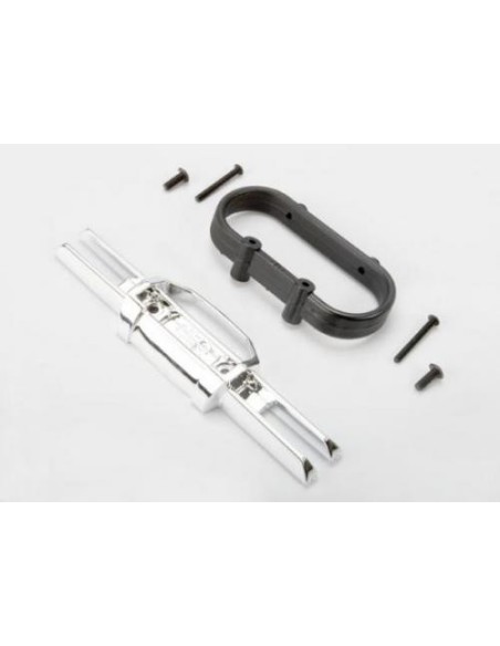 Bumper, rear (chrome) bumper mount, rear 4x10mm BCS (2)