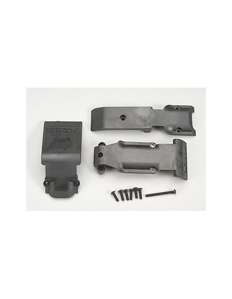 Skid plate set, front (2 pieces, plastic) skid plate, rear