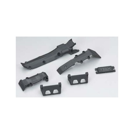 Skidplate set, front rear transmission steering servo guards