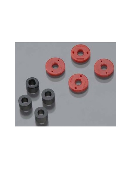 Piston, damper (2x0.5mm hole, red) (4) travel limiters (4)