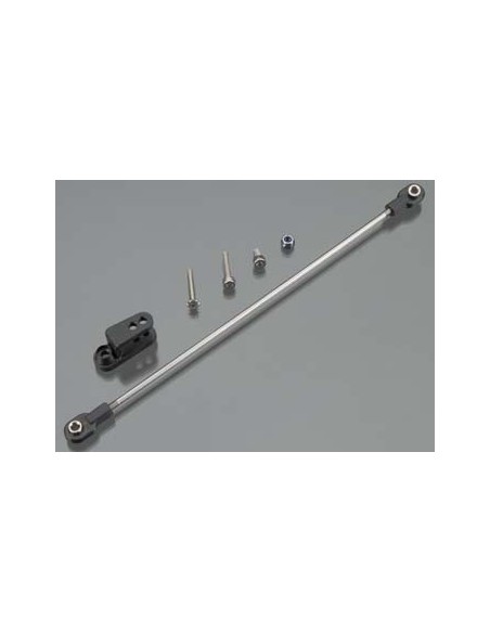 Rudder pushrod, assembled servo horn 3x18mm BCS (stainless)