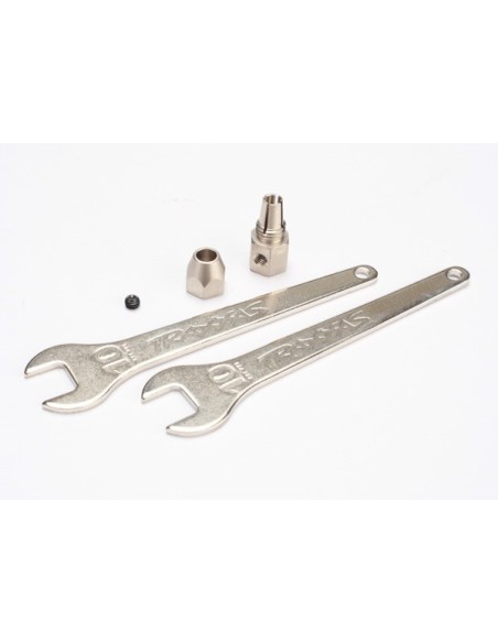 Motor coupler, collet style GS 4x3 SS (w/ threadlock) wrench