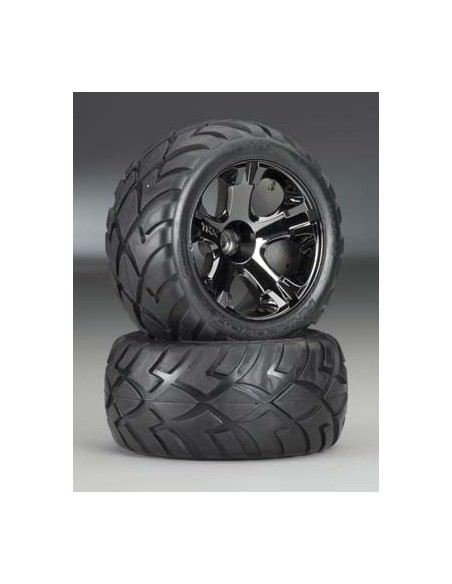 Tires wheels, assembled, glued (All-Star black chrome wheels