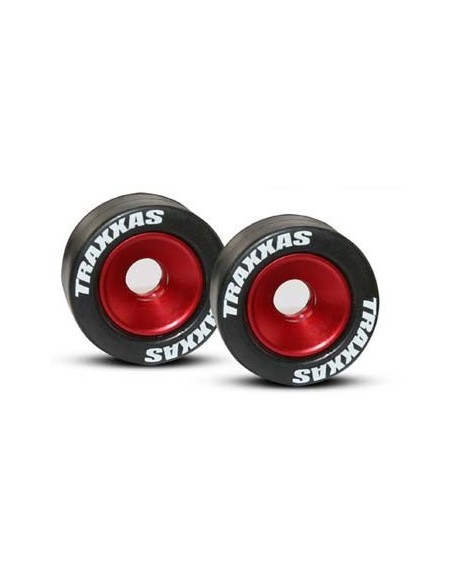 Wheels, ALUM (red-anod,2) 5x8mm ball bearings (4) axles